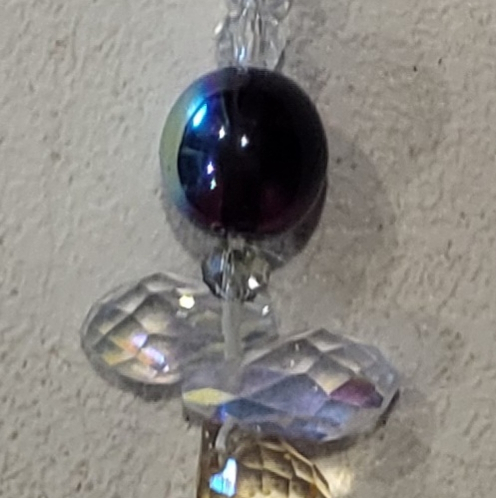 Elegant Crystal and Black Bead Sun Catcher